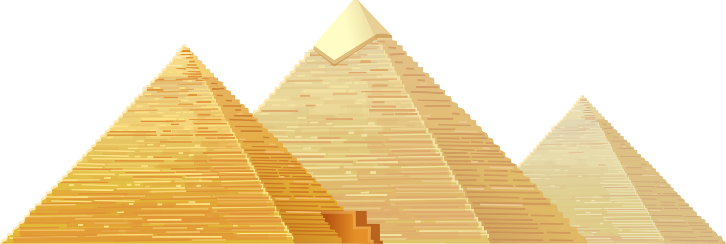 Egyptian pyramids. The Giza pyramid on white background.